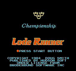 Championship Lode Runner Title Screen